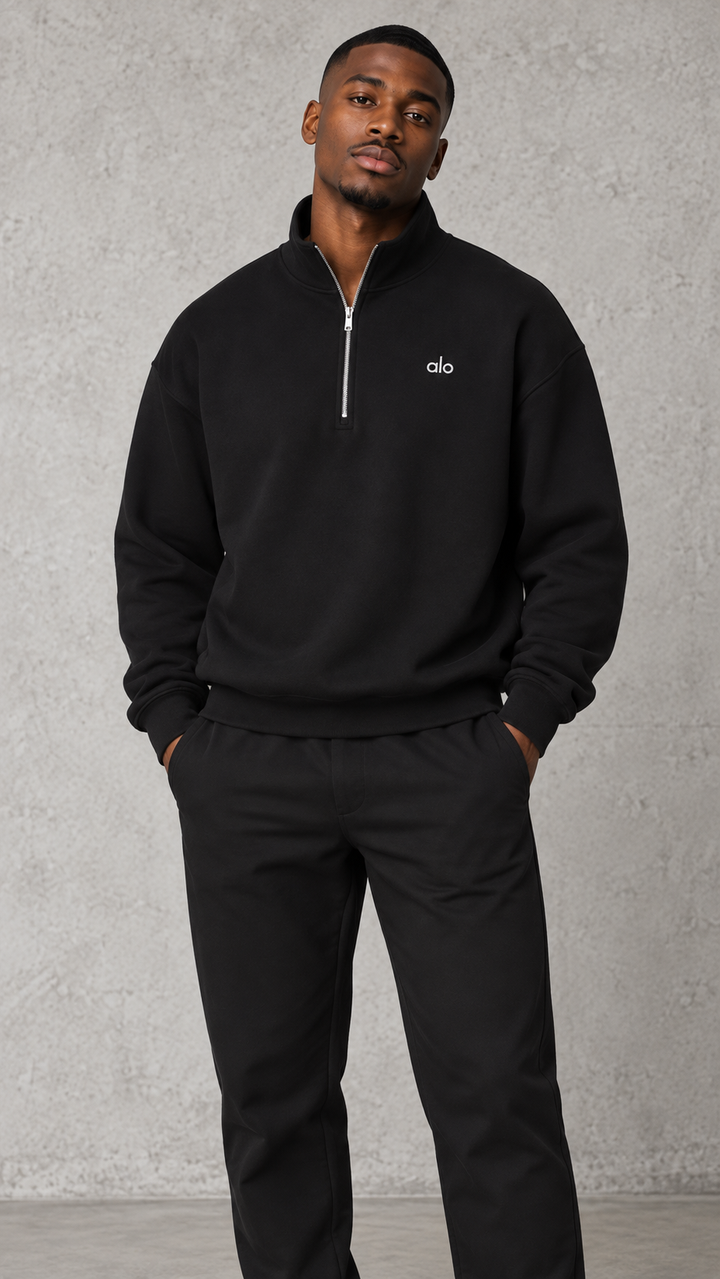 Alo Yoga Quarter-Zip Top – Black