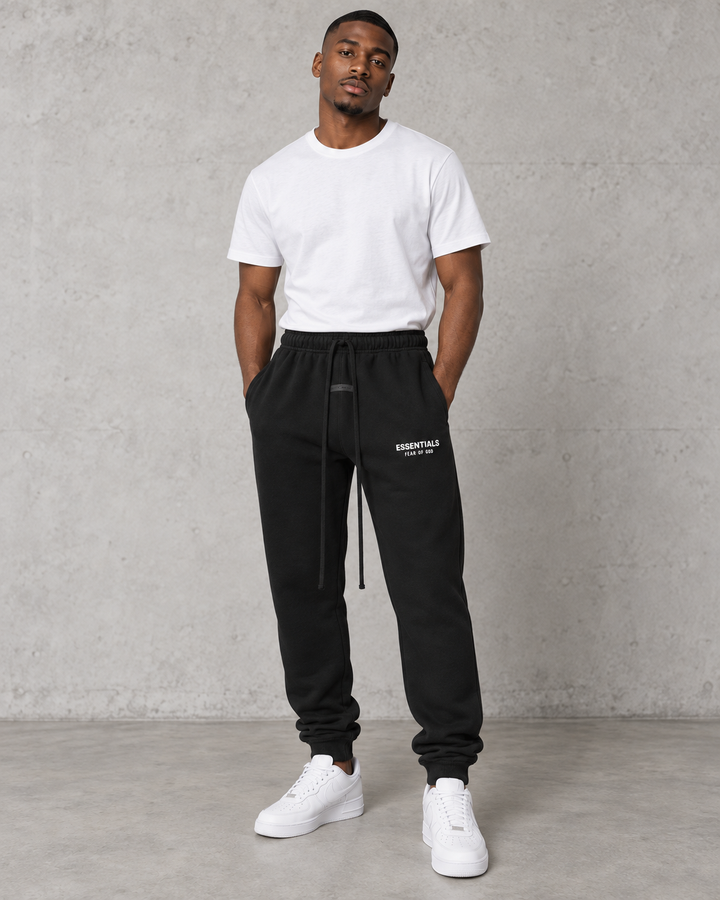 Fear of God Essentials SS25 Tracksuit Joggers - Black/White