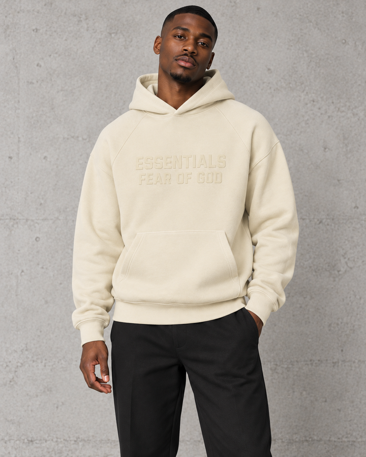 Fear of God Essentials SS23 Tracksuit Hoodie - Egg Shell