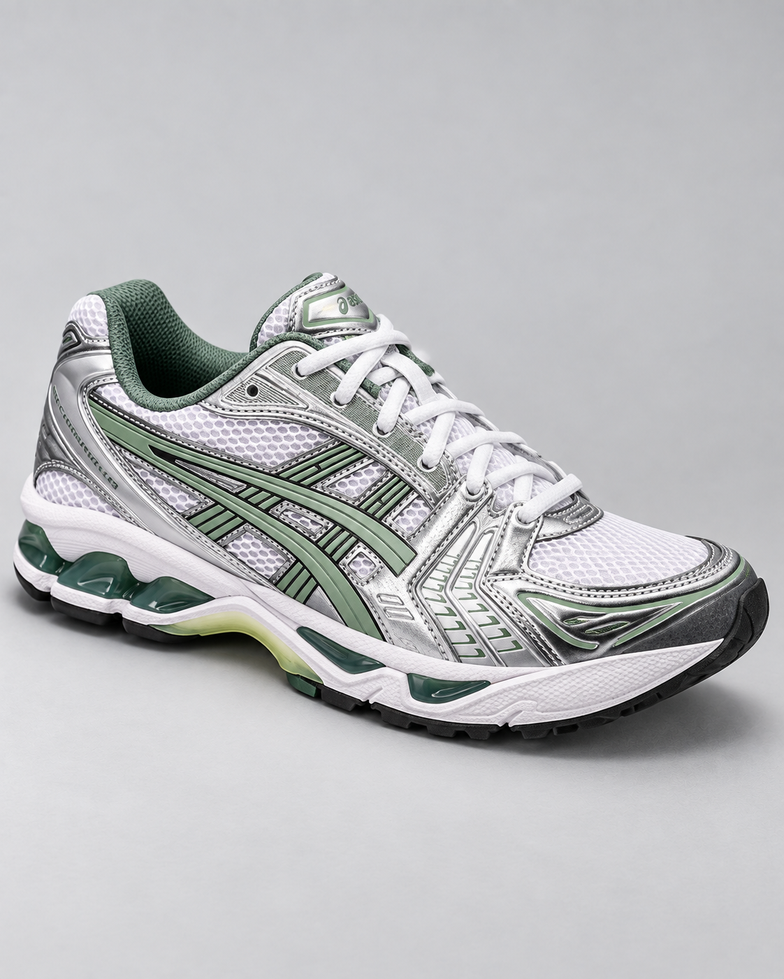 ASICS GEL-KAYANO 14 - White/Slate Grey — studio product photo