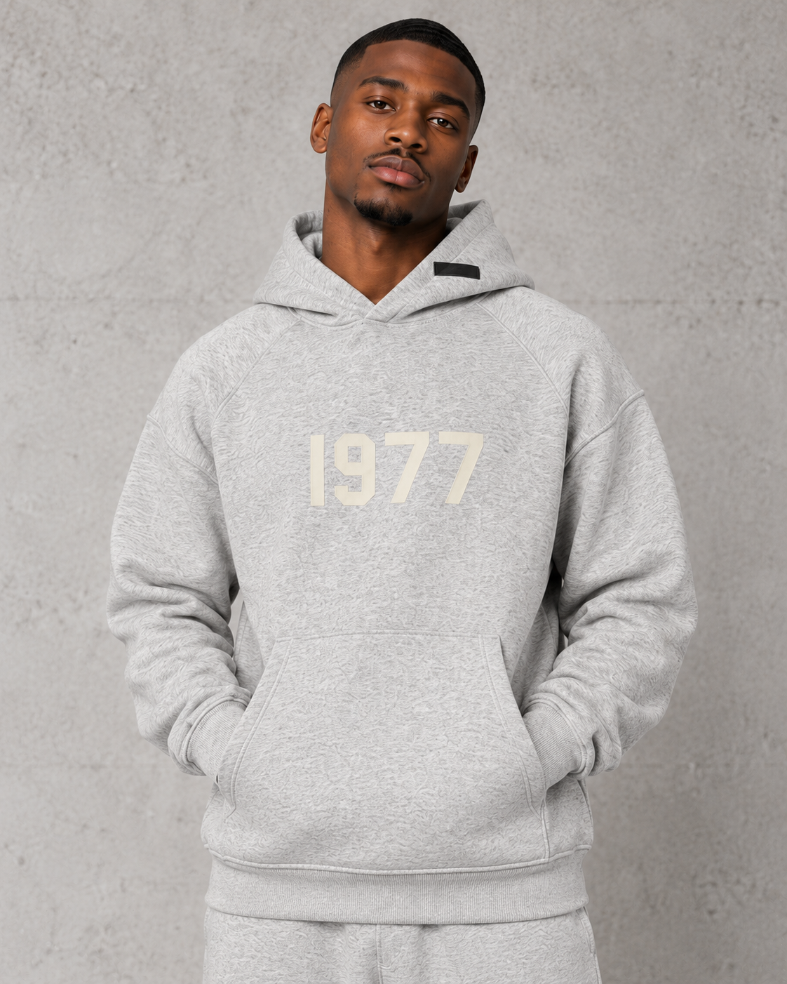 Fear of God Essentials 1977 hoodie in light oats, sold separately