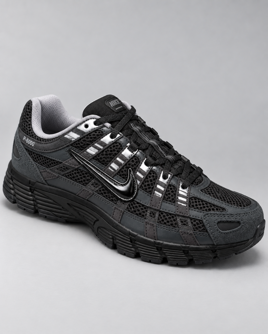 Nike P-6000 - Black/Chrome — studio product photo
