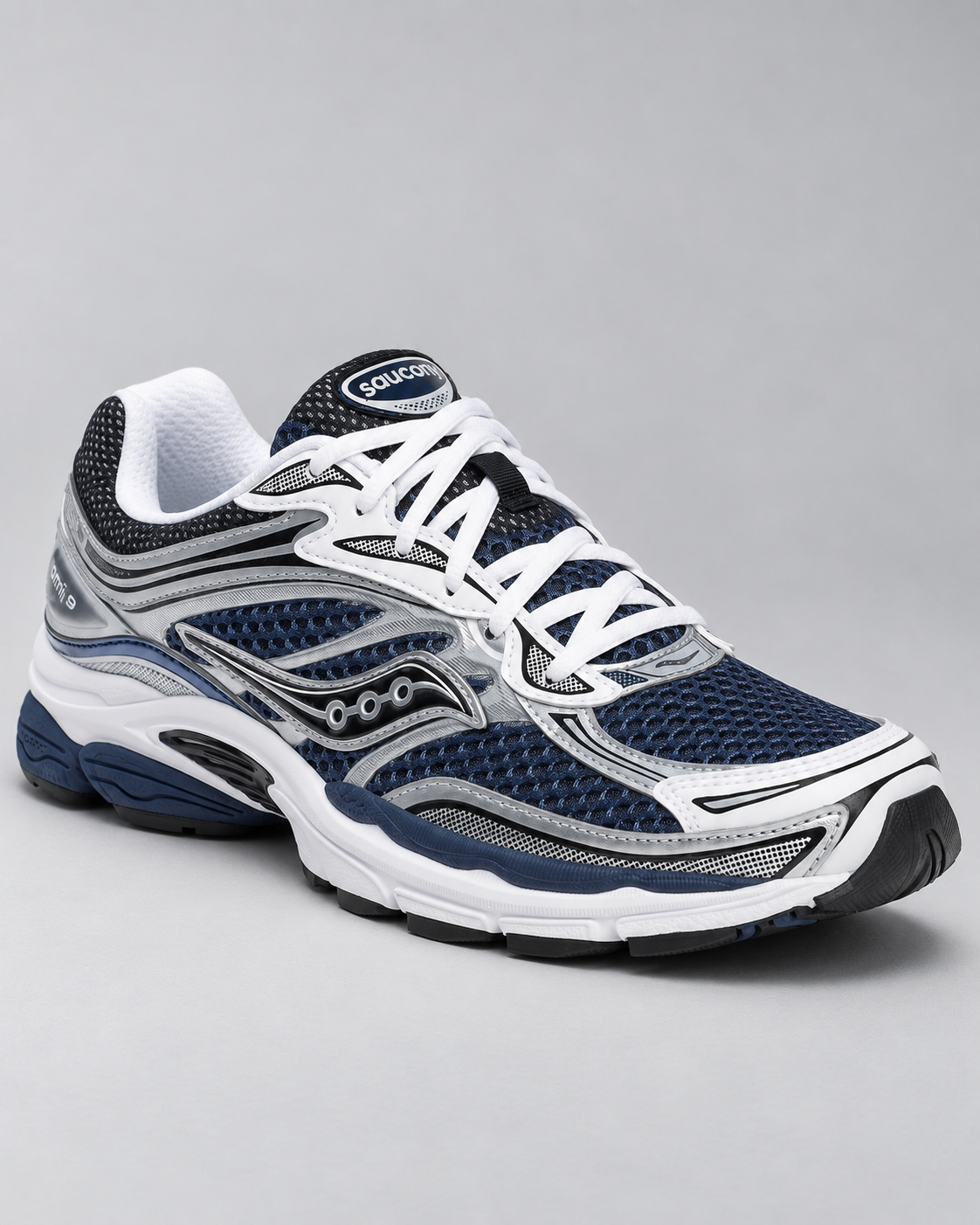 Saucony ProGrid Omni 9 - Navy/White — studio product photo