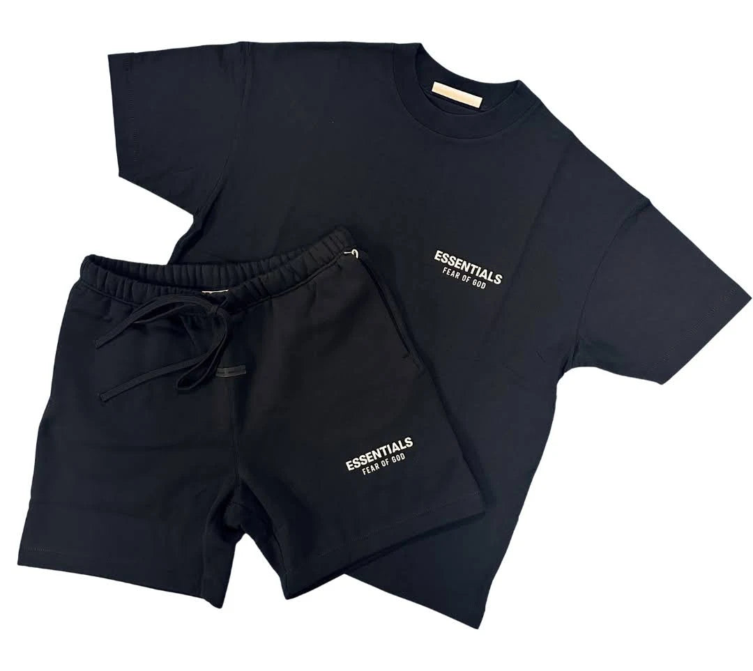 Fear of God Essentials SS25 Short Set Shorts - Jet Black/White